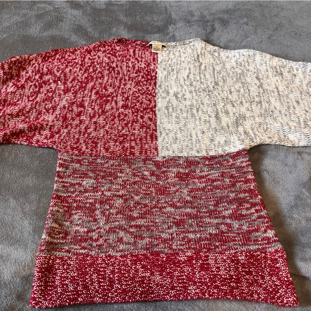 Colorblock Red and Gray Women's Sweater